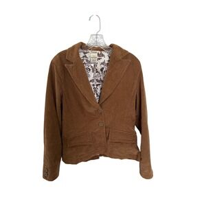 Cambridge Dry Goods‎ Corduroy Blazer Jacket Fitted Brown Casual Size M